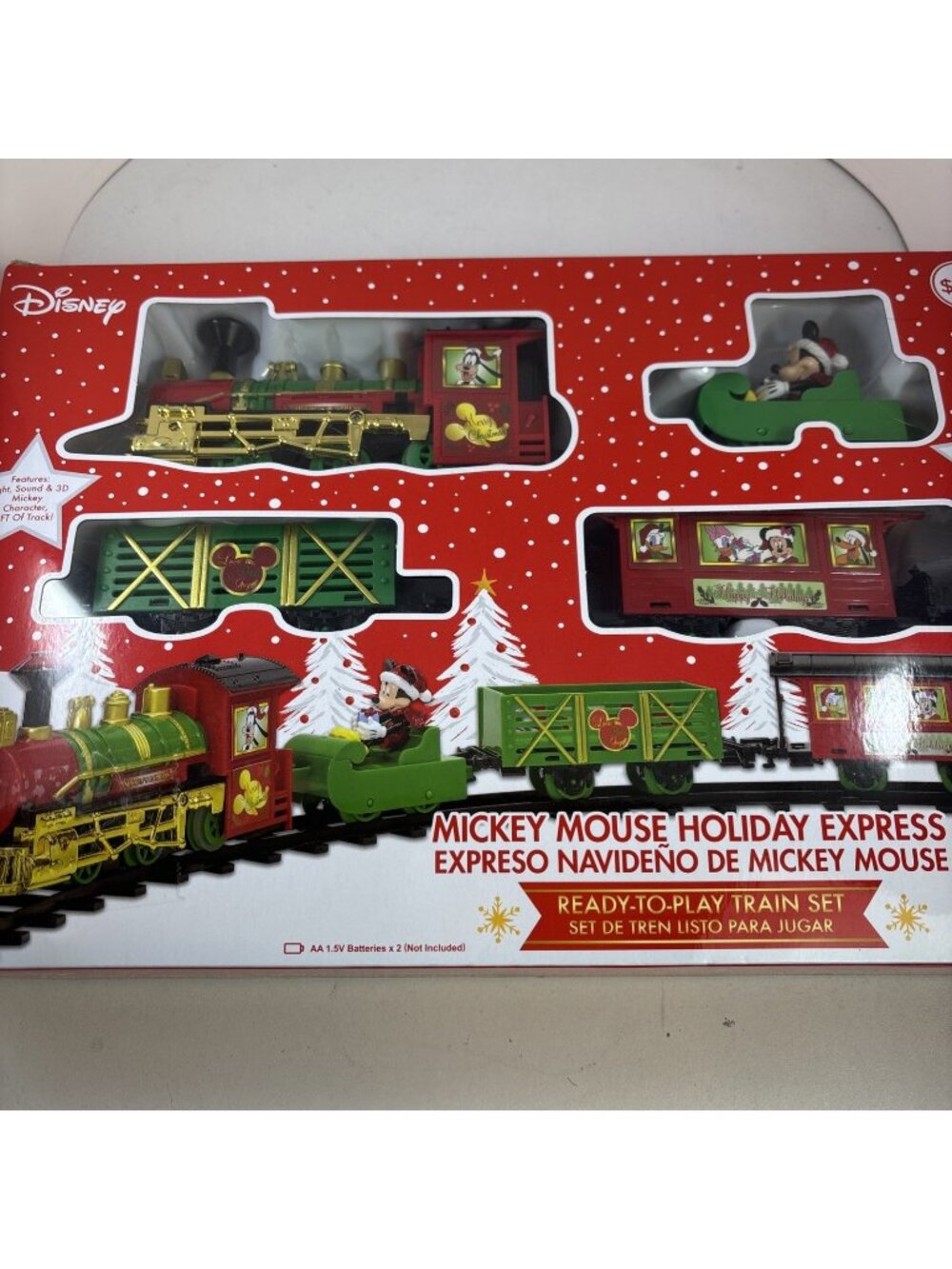 Working! Disney Mickey Mouse Holiday Express 12-Piece Train Set for Christmas